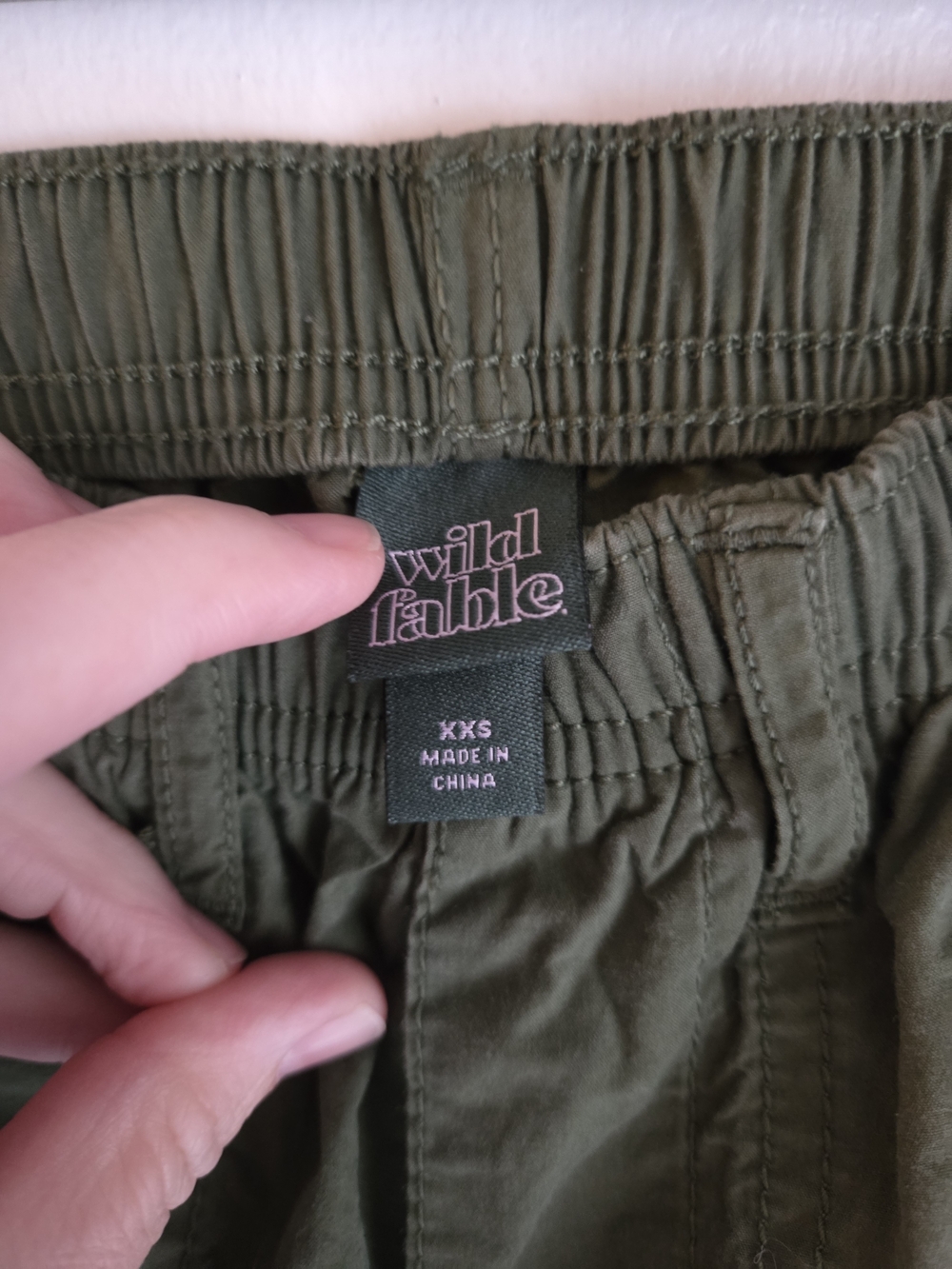 Womens Olive Cargo Pants - Picture 3 of 4